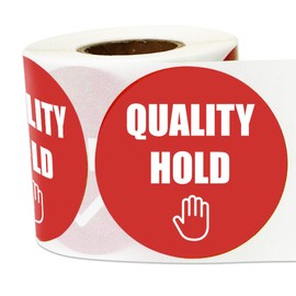 900 Quality Hold Stickers, 2" Round QC Hold Stickers Inventory Quality Control Stickers QC Inspection Labels Maintenance Warehouse Management Organization Labels - 3 Roll of 300 QC Labels