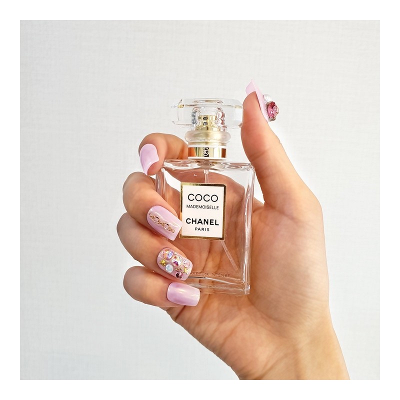 Lovely pink powder handmade nail tips - Ballerina L /