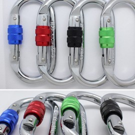Carabiner Specialty Store Kobe Kirari CE Certified, Breaking Strength, Approx. 5502.5 lbs (25 kN), Domestic Tested, Oval Type, Steel, Weight 5.6 oz (163 g) / Piece, Set of 2 (Blue Color)
