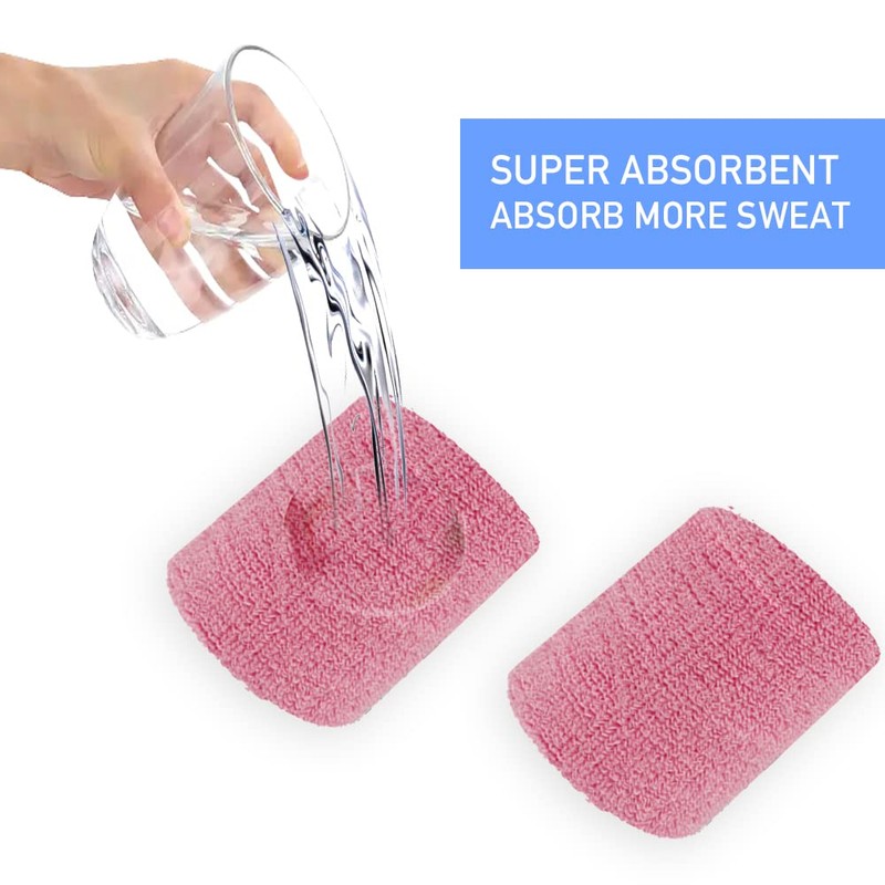 Sweatband Headband & Wristband Set – Super Absorbent Terry Cloth