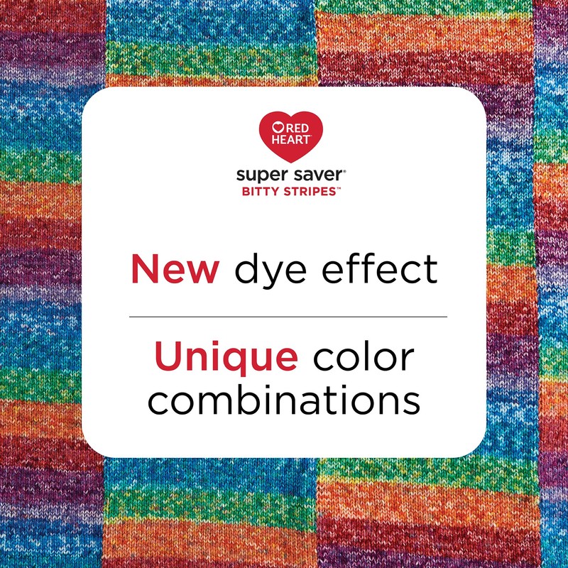 Red Heart Super Saver Bitty Stripes Crayon Box Yarn -