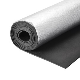 uxcell Insulation Sheet, 3.0mx0.5mx5mm Embossed Aluminum Foil Waterproof Heat Resistant Thermal Barrier, for Roof Wall HVAC Duct Pipe, Rubber Foam