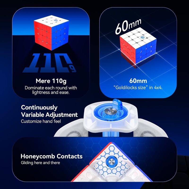 GAN 460 M V2, 4x4 Speed Cube Magnetic Speedcube Dual-Layer