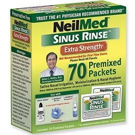 NeilMed Paquetes hipertónicos premezclados extra fuertes de enjuague sinusal, caja de 70 unidades