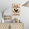 Easily Distracted by Chickens Tin Sign Funny Chicken Coop Metal