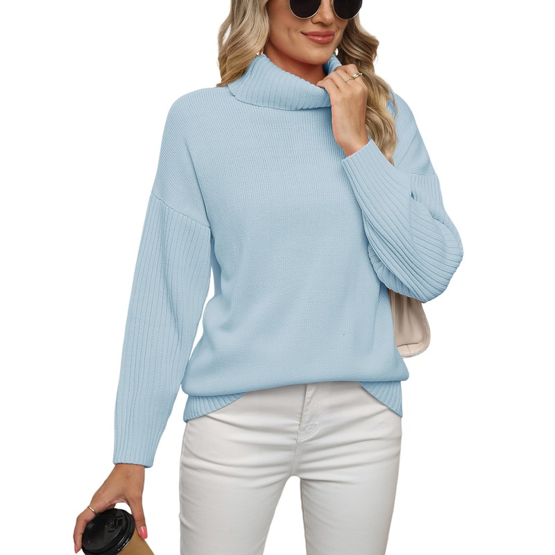 Jouica Womens 2025 Fall Turtleneck Oversized Long Batwing Sleeve Cream