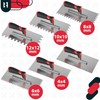 KOTARBAU® Stainless Steel Smoothing Trowel with Toothing 8 x 8