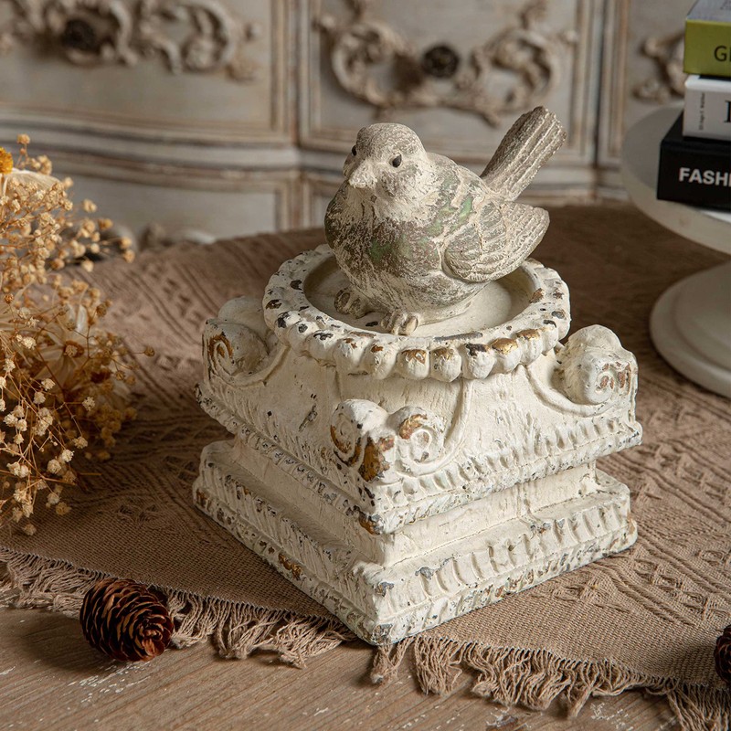 SOFE Column Pedestal Stand for Decoration Display, Distressed White Small