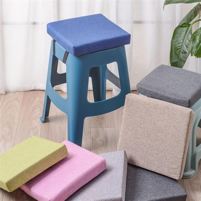 Stool Cushion Square with Ties 10/11/12/14in,Non-Slip Bar Stool Cushion Square