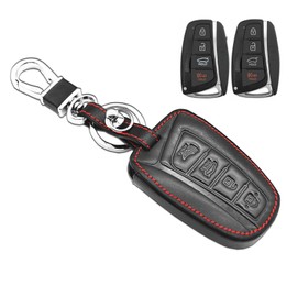MECHCOS Compatible with Hyundai Santa Fe Azera Equus Genesis Santa Fe XL Sport Leather Key Fob Cover Case Protector Keychain Holder