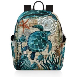 Ocean Turtle Mini Backpack Purse for Women, Sea Turtles Lightweight Small Backpack Casual Travel Bag Daypack for Girls Children Teens Adult School Backpack