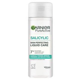 Garnier Salicylic Acid Skin Perfecting Liquid Care Toner, 7% Niacinamide & Squalane, AHA, Reduces Pores & Blemishes, Smooths & Evens Skin, Vegan & Cru