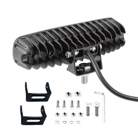 ASEMI - Barra de luz ámbar blanca de 6 pulgadas para coche, 54 vatios, niebla de conducción, luces todoterreno, triple fila, impermeable, haz combinado de inundación, luces LED para SUV, ATV, 4 WD,