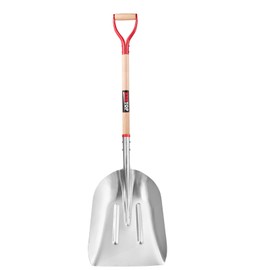 HANTOP Aluminum Snow Scoop Shovel Wide Grain Shovels with Lightweight Large Capacity Head and Oak Wooden Handle