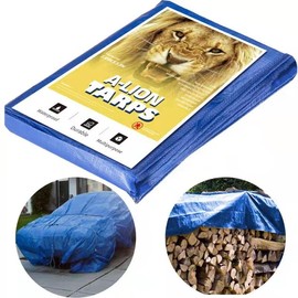 8x10 Stander Duty 5 Mil Tarp Cover, Waterproof, UV Resistant, Rip and Tear Proof, Poly Tarpaulin with Reinforced Edges for Roof, Camping, Patio, Pool Boat, Blue