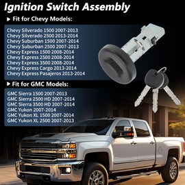 X AUTOHAUX No.19120038/15794826 Ignition Lock Cylinder and Door Lock for Chevy Silverado 1500 for GMC Sierra 1500 2007-2013 Ignition Switch Cylinder W/ 3 Key