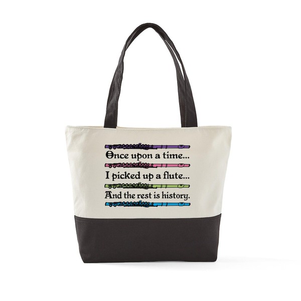 CafePress Flute Fairytale Canvas Tote Top Zipper Closure