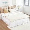 Vocander 2 Layer Bedskirt,White Queen Size Bed Skirt 16 Inch