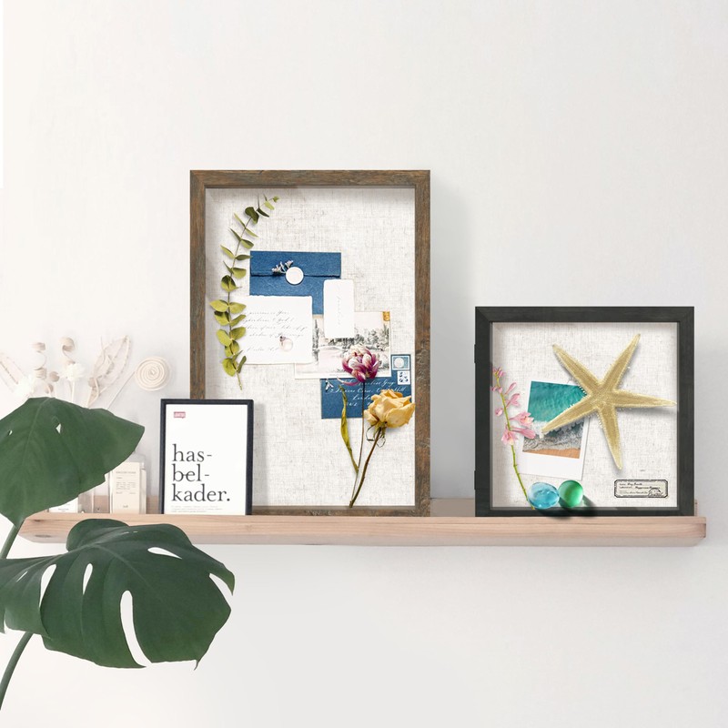 FrameWorks 12x18 Deep Shadow Box Frame, Wooden Display Case w.