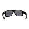 Locs Large Wrap Rectangle Color Mirror Gangster Plastic Sunglasses Black