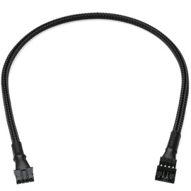 CRJ Micro PH 4-Pin Extension Cable - 12-inch (30cm), Black Sleeved - Micro PH 2.0mm Pitch Connector Extension Cable for Computer Graphics Cards and Fans