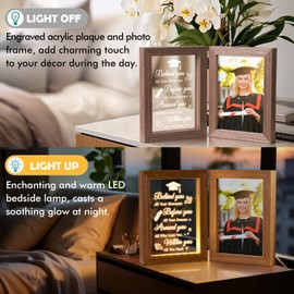 2024 Graduation Gifts for Her Him, Graduation Picture Frame with Light Cool College High School Graduation Gifts for Girl Master Degree Grad Gifts - Congratulations Gifts for Graduates Women Daughter