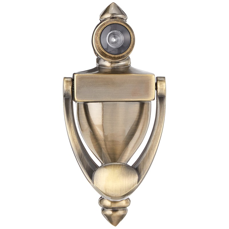 Prime-Line S 4235 Door Knocker and Viewer, Diecast Construction, Antique