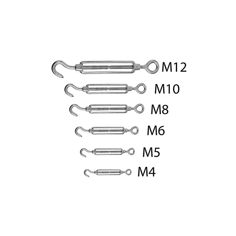 BE-TOOL Stainless Steel 304 Hook & Eyelet Wire Rope for