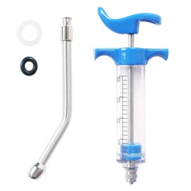 1 Pcs Goats Feed water filler, Drench Nozzle, Reusable, Adjustable Dosage, for Cattle, Sheep, Goats, Horse, Pig, Dog Supplies (Blue 20ml)