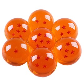 Pssopp 7 Bolas de Cristal de Dragon Balls, Bolas Translúcidas de Anime Multifuncionales para Colección o Adorno, Material de Resina Seguro, 3 Tamaños Disponibles, Ideal para