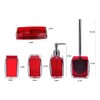 TUANYO 5 Pcs Red Acrylic Bathroom Accessories Set Complete, Lotion/Soap