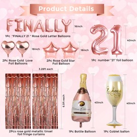 21st Birthday Decorations For Her 21st Birthday Balloons Happy Birthday Decorations For Women Finally 21 Balloons Banner Decor Backdrop Rose Gold 21st Birthday Sash For Woman 21st Birthday Gift Ideas