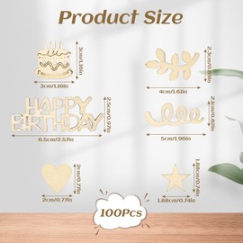 100 Pcs Birthday Table Decorations, Wooden Confetti Birthday Table Confetti for Party Greeting Cards Decorations Gifts