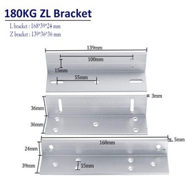 YAVIS Z & L ZL Holder Stand Bracket Holder Clamp for 180 kg 350 lbs Electric Magnetic Lock Access Control System Inward and Outside