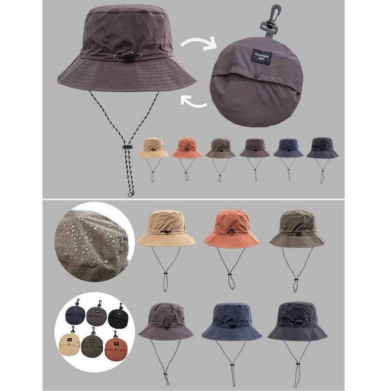 Natiform Safari Hat, Foldable, Integrated Storage, Compact, UV Protection Hat,