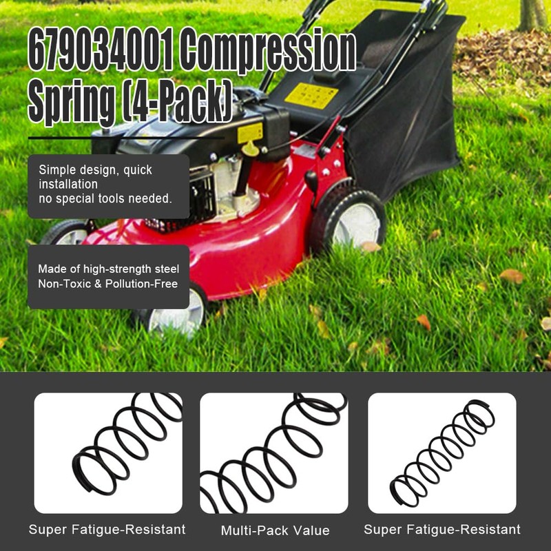 JEYPSHQP 679034001 Compression Spring (4-Pack) – Compatible with Ryobi RY40200,