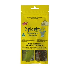 Splosht Large Fishpond/Waterfeature Pack - Dissolvable Sachets - No Measuring. Reduces Algae and Sludge Naturally - Safe for Fish and Aquatic Animals - Treats 150-13,600 litres (Large Pond)