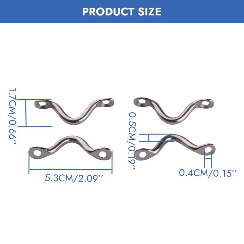 RiseDirectly Stainless Steel Bimini Boat Top Pad Eye 8 Pcs