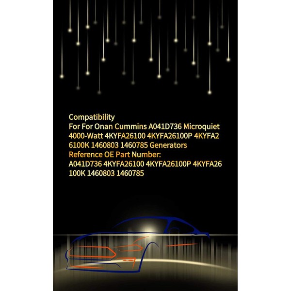 Carburetor Carb Kit for Onan Cummins A041D736 Microquiet 4000-Watt 4KYFA26100