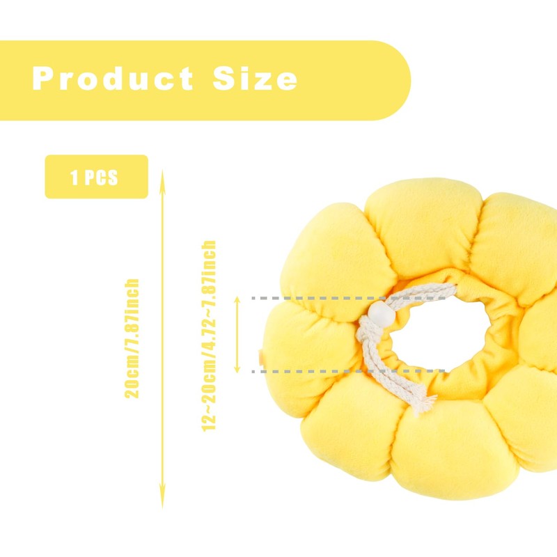 Bojueshaw Cute Sunflower Cat Recovery Collar,Soft Adjustable,Cute Post-Surgery Cone Collar
