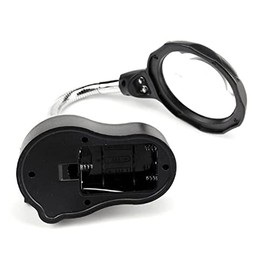 Lupa Con Luz Led Pinzas Base Para Cautín Reparar Electrónicos con atril Amplificación de 12X y 35X