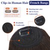 Hairro Clip In Bangs, Natural Black Brown 100% Real Human