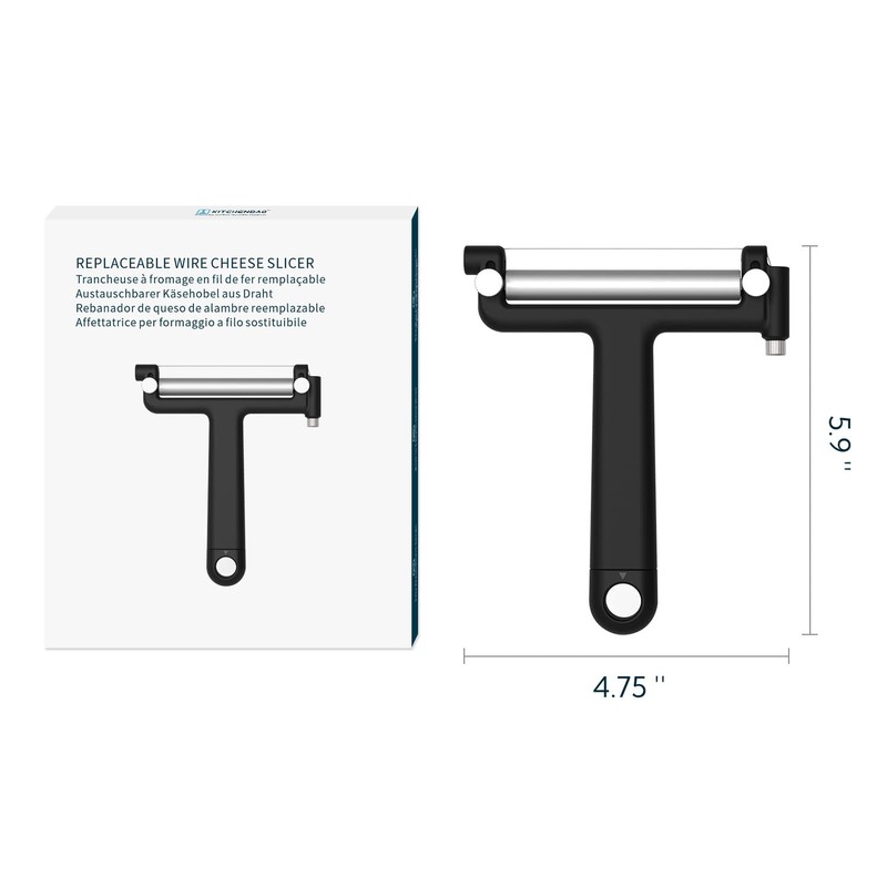 KITCHENDAO Adjustable Wire Cheese Slicer Cutter, 50% Stronger Wires with