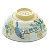 Kutani Ware Rice Bowl, Small Gold Threaded Plum and Bird