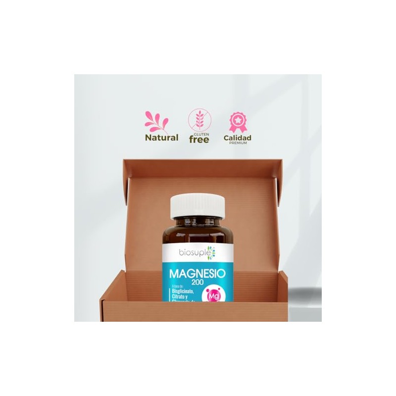 BIOSUPLE | Magnesio de alta absorción | 90 Cápsulas, Adicionado