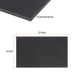 Rebower Expanded PVC Board Sheet 8mm Thick, 150x300mm Lightweight Rigid Plastic Foam Sheet, [for Crafts Signage Displays Digital Screen Printing] - Black/ 3 Pcs