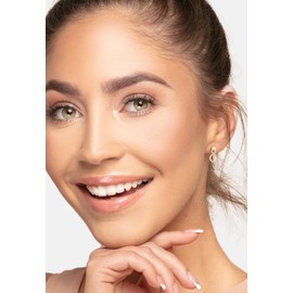 SOFIA MILANI - Women's Earrings 925 Silver with Zirconia Stones - Circle Stud Earrings, Yellow Gold, Cubic Zirconia
