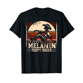 Melanin Rodeo Queen, Vintage African American Cowgirl T-Shirt
