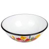 Spring Bouquet Enamelware Round Serving - Soup - Salad Bowl,
