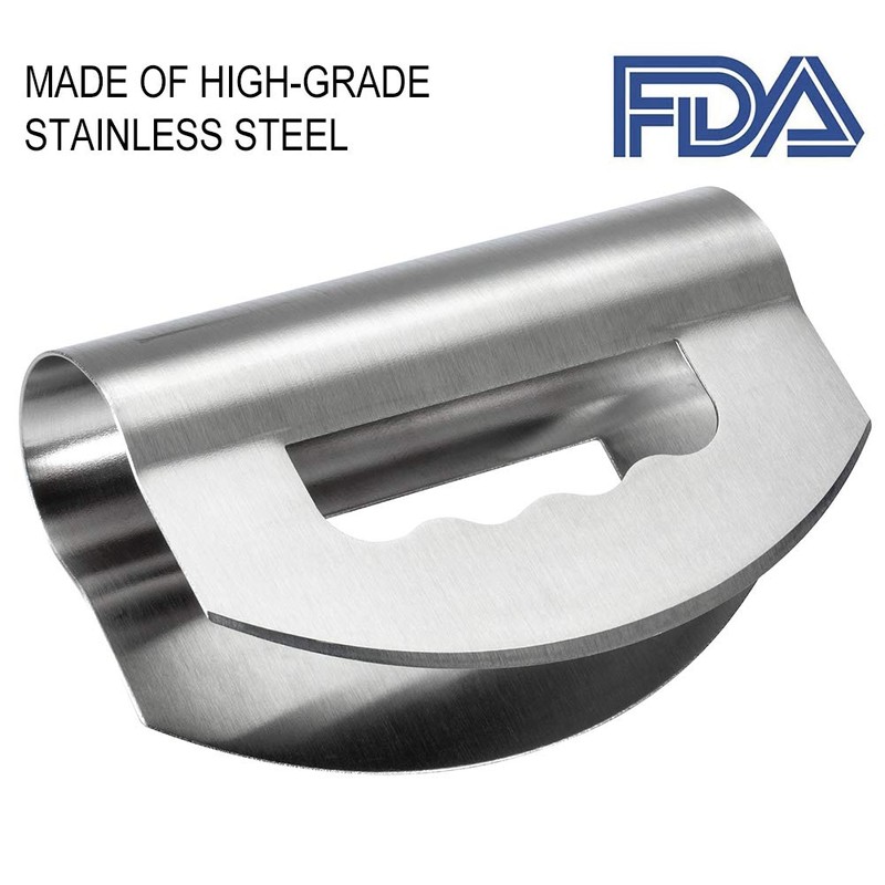 Salad Knife Chopper with Protective Cover - Stainless Steel Salad